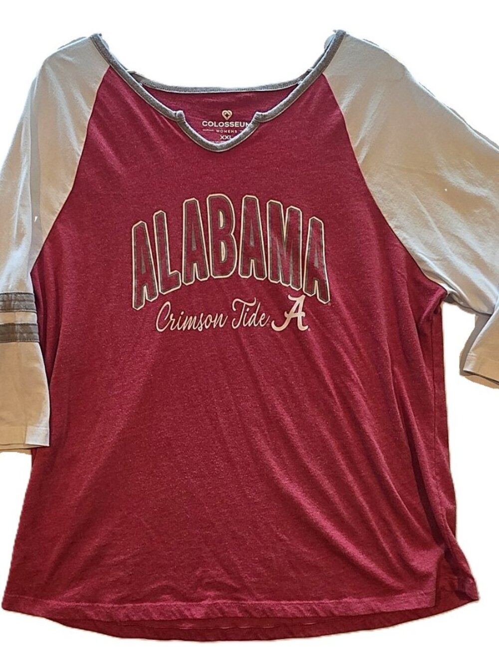 *Women's Alabama Crimson Tide 3/4 Sleeve Shirt, 2XL by Colosseum*